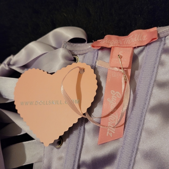 Sugar Thrillz Lavendar Pink Sparkle Fairy Dress With Flower Appliques - Picture 6 of 6